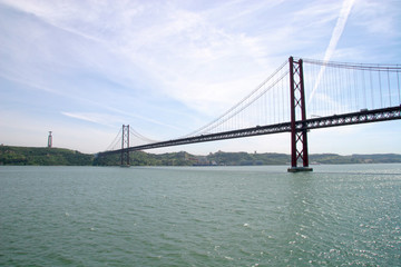 The 25 de Abril Bridge is a suspension bridge connecting the city of Lisbon, capital of Portugal, to the municipality of Almada on the left bank of the Tagus river, Portugal.