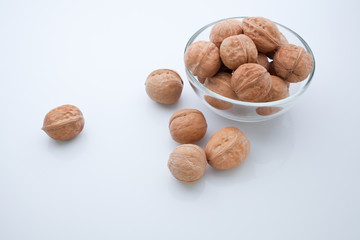 nuts on white background