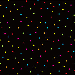 Rainbow confetti on black