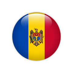 Obraz premium Moldova flag on button