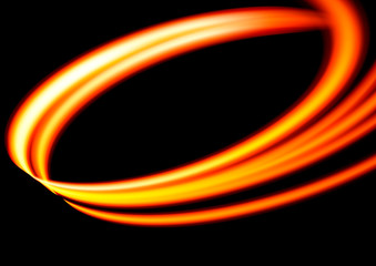 Flame round shape on dark background.