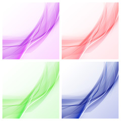 Abstract stylish color wave design elements - set of 4 color wave backgrounds.  For flyer, brochure and websites design.