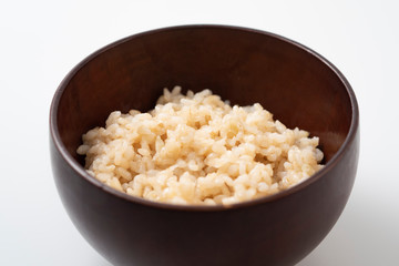 Organic Brown Rice in the bowl