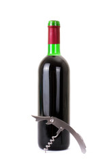 wine bottle isolated on a white background