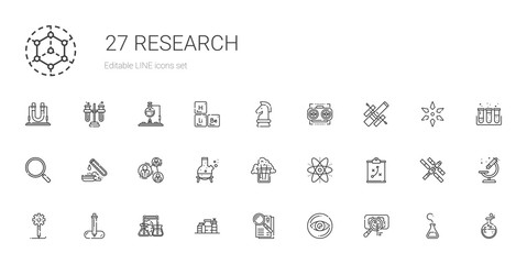 research icons set