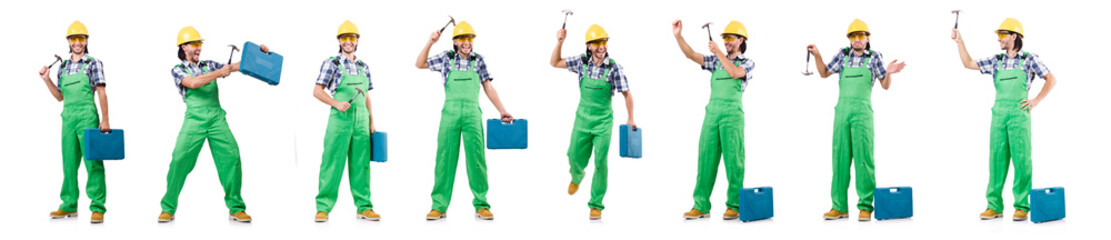 Industrial worker isolated on the white background