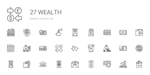 wealth icons set