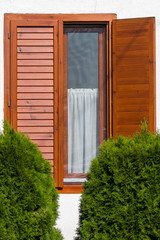Obraz premium wooden door in the garden