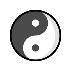 Yin yang vector, Chinese New Year related filled style icon editable stroke