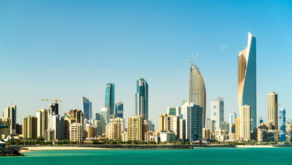 Fototapeta na wymiar Panorama of Kuwait City in the Persian Gulf