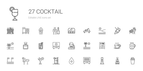 cocktail icons set