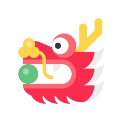 Dragon head vector, Chinese New Year related flat icon