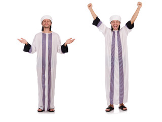 Concept with arab man isolated on white