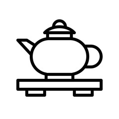 Teapot vector, Chinese New Year related line style icon editable stroke