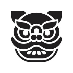 Lion dance head vector, Chinese New Year related solid icon