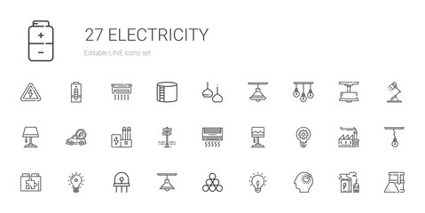 electricity icons set