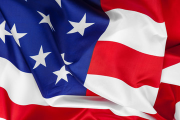 Close-up of waving American flag