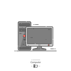 Computer - Line color icon