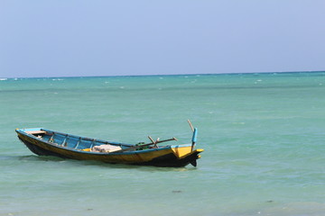 boat and blue waters