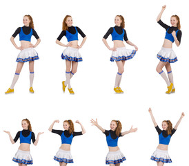 Cheerleader isolated on the white background