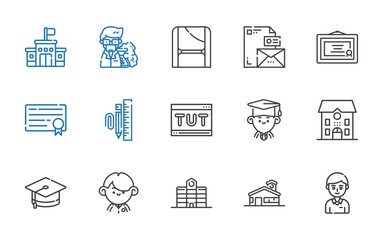 graduation icons set