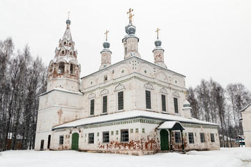 Orthodox Church in Veliky Ustyug in winter (Tserkov' Preobrazheniya Gospodnya Spaso-Preobrazhenskogo Prikhoda)