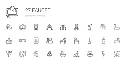 faucet icons set