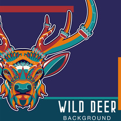 deer wild animal hunt logo - Vector
