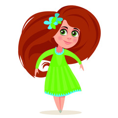 Girl with long hair.