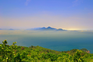 Fototapeta na wymiar Stunning view of a beautiful mountain landscape in Da Nang, Vietnam.