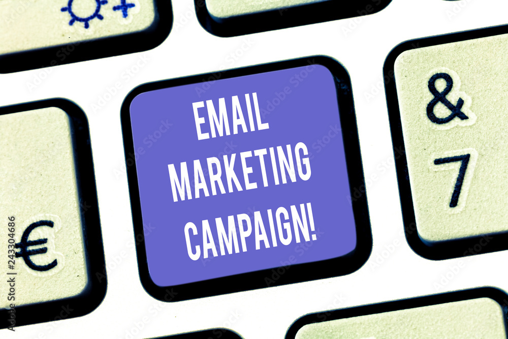 Poster text sign showing email marketing campaign. conceptual photo email sent to a potential or current cu