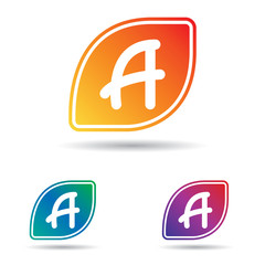 Set of letter A Logo isolated on white background.