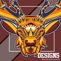 Deer head illustration - Vector