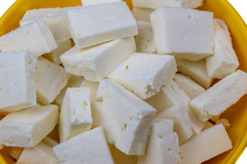 Cheese or Paneer closeup view