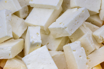 Cheese or Paneer closeup view