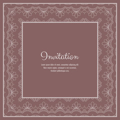 Abstract ornamental lace frame for greeting card or invitation