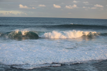 Waves in a ocean swim to shore