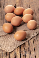 brown chicken eggs close-up