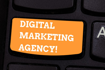 Conceptual hand writing showing Digital Marketing Agency. Business photo text Helps business engage...
