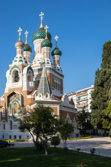 Nice, la cathédrale orthodoxe russe Saint-Nicolas et Sainte-Alexandra construite en 1859 sur le boulevard Tzarévitch