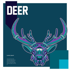 Deer head illustration - Vector