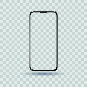 Smartphone with a transparent screen vector