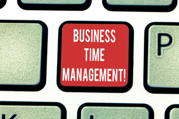 Conceptual hand writing showing Business Time Management. Business photo showcasing organizing and...