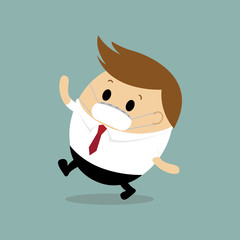 Vector of Businessman wearing mask for protect air pollution, virus, flu