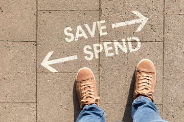 decision with text save spend