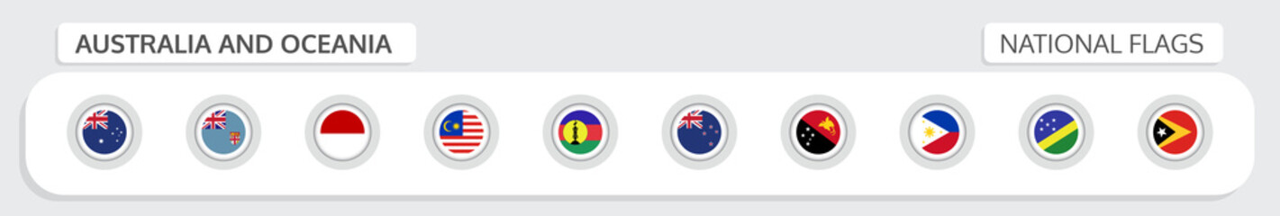 Australia and Oceania national flags