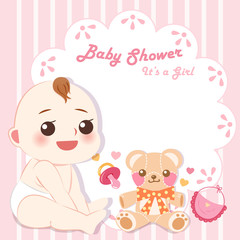cartoon girl baby shower party