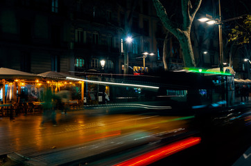 Night La Rambla in Barcelona