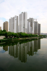 Fototapeta premium City building scenery, tangshan, China