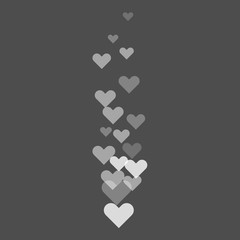 Like hearts flying upstairs during live stream on social media. Vector illustration.